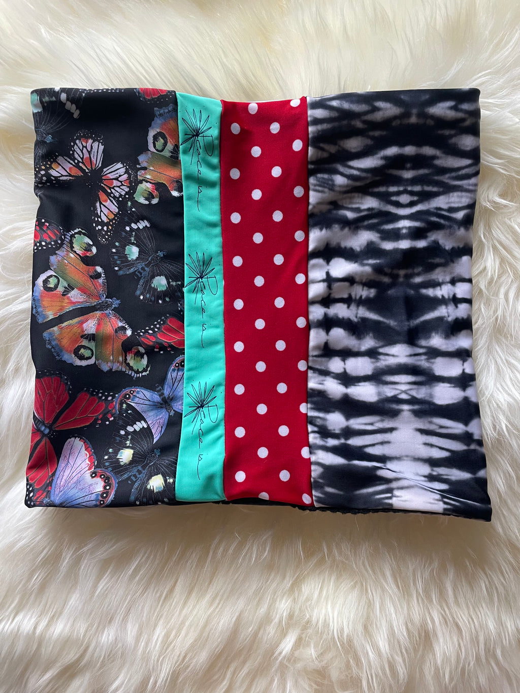 Women's Neckie - Red White & Butterfly